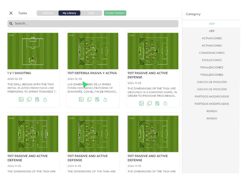 Dashboard de la biblioteca compartida